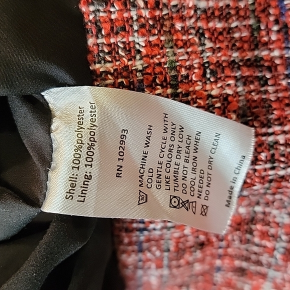 🪡 Adam Lippes Red Tweed Sheath Dress, Sz 8 - Picture 8 of 12